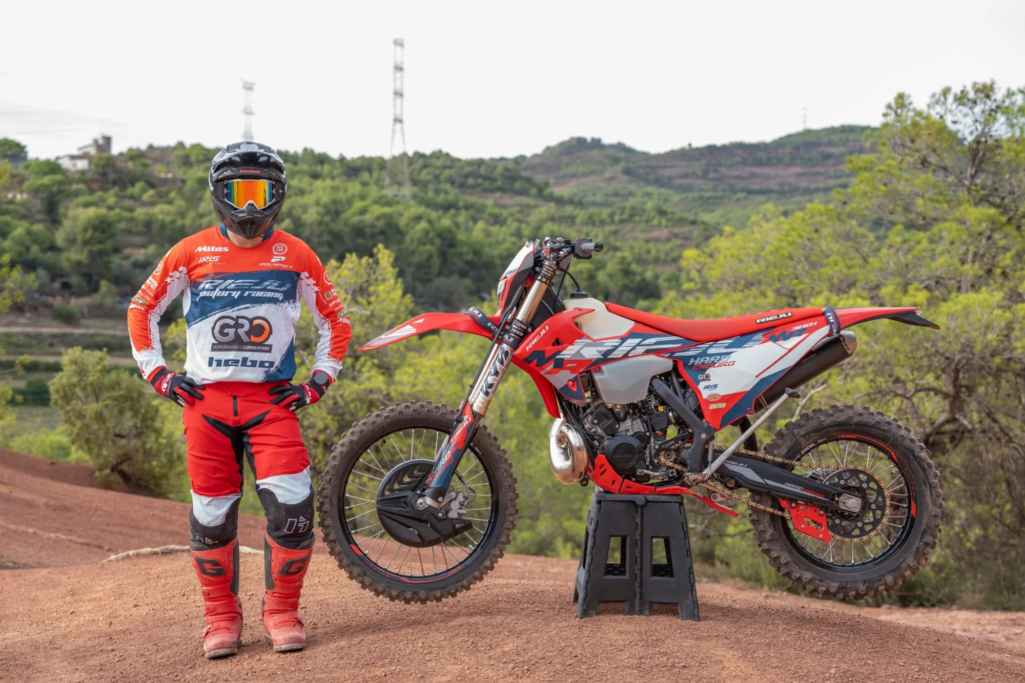 Retrato de piloto de motociclismo