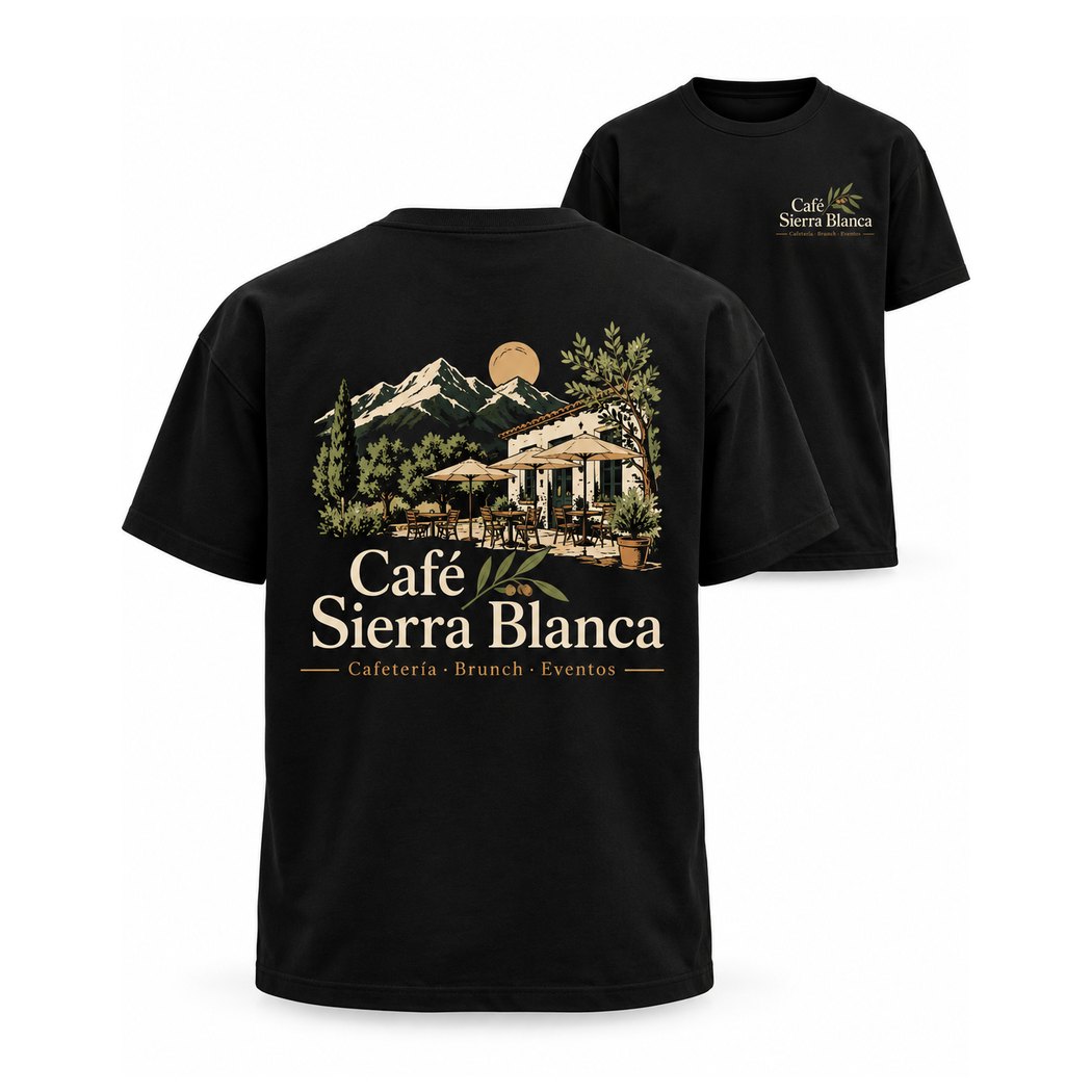 Propuesta de camiseta personalizada para Café Sierra Blanca